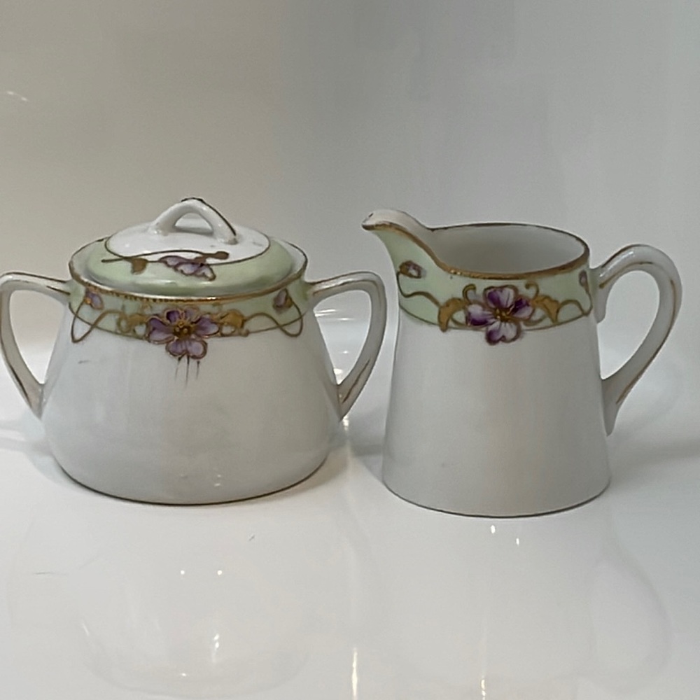NIPPON HAND PAINTED CREAM AND SUGAR SET